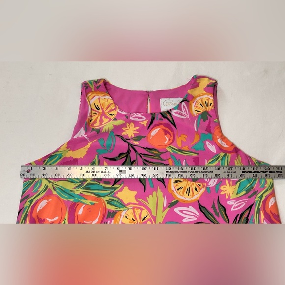 Papagallo Sleeveless Swing Dress Citrus Print Size Large Flowy A Line EUC - Picture 5 of 12